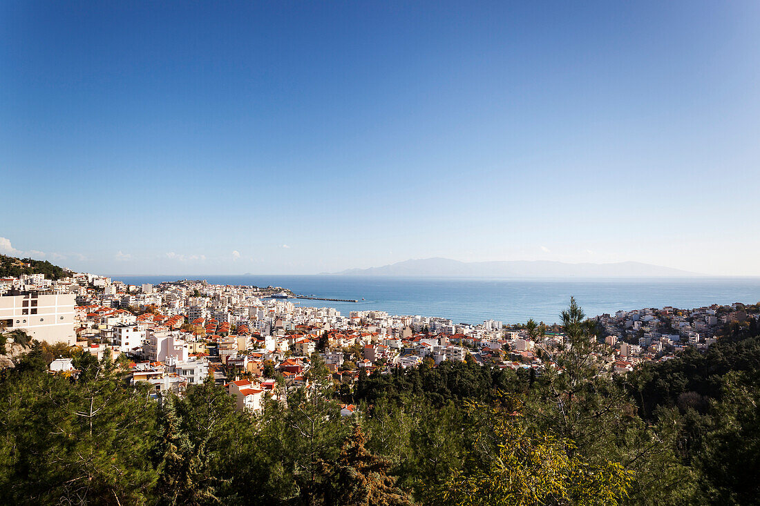 Cityscape and harbour of Kavala, Kavala, Greece