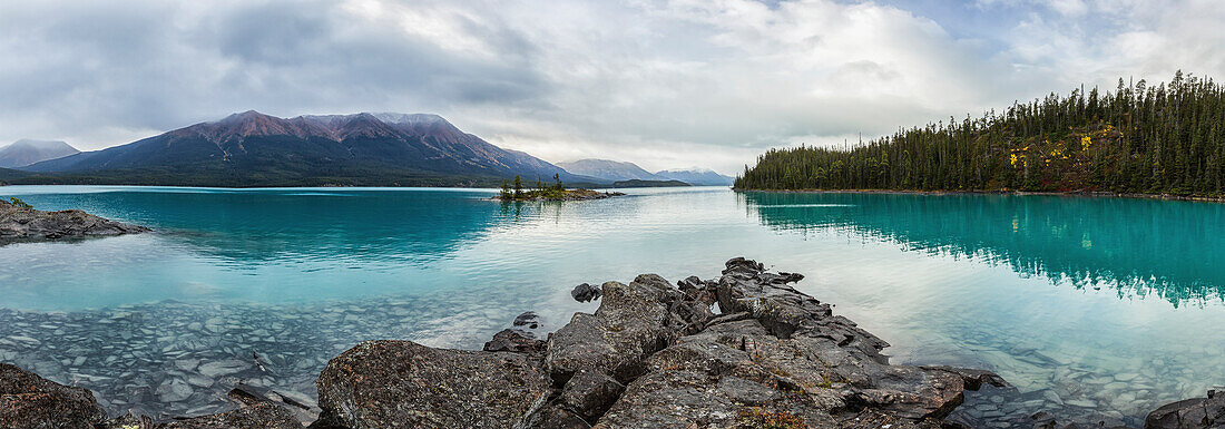 Panoramic view of Atlin Lake, British Columbia, Canada