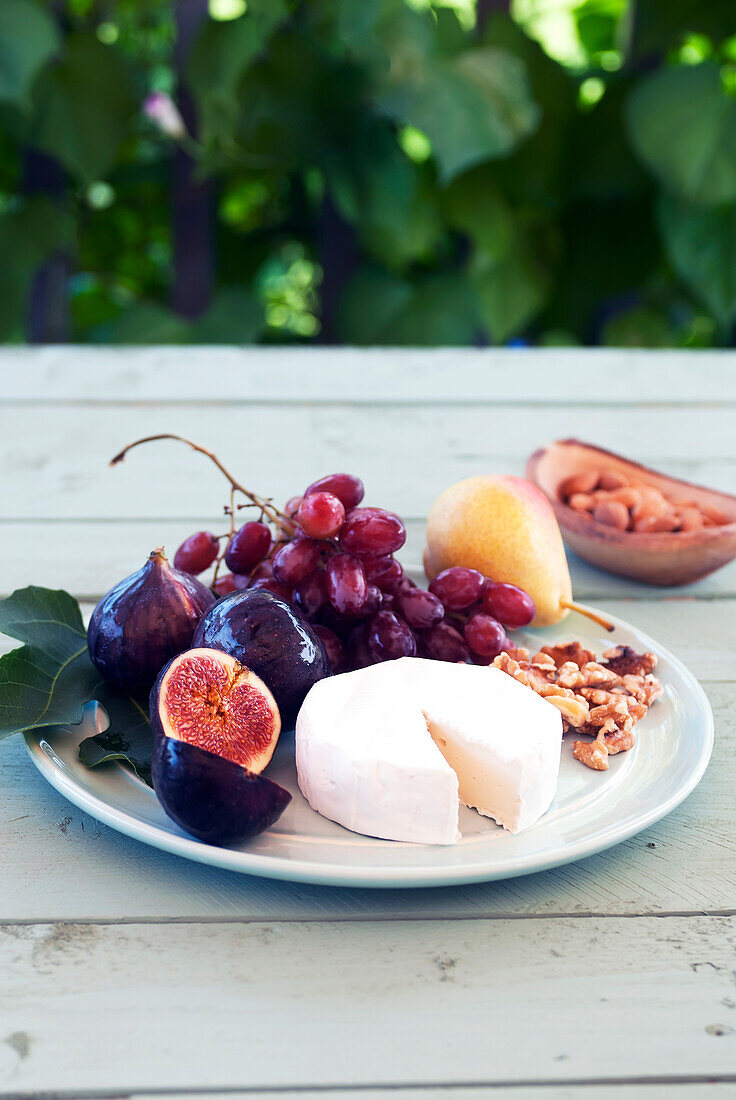 A fruit and cheese platter, Laval, Quebec, Canada