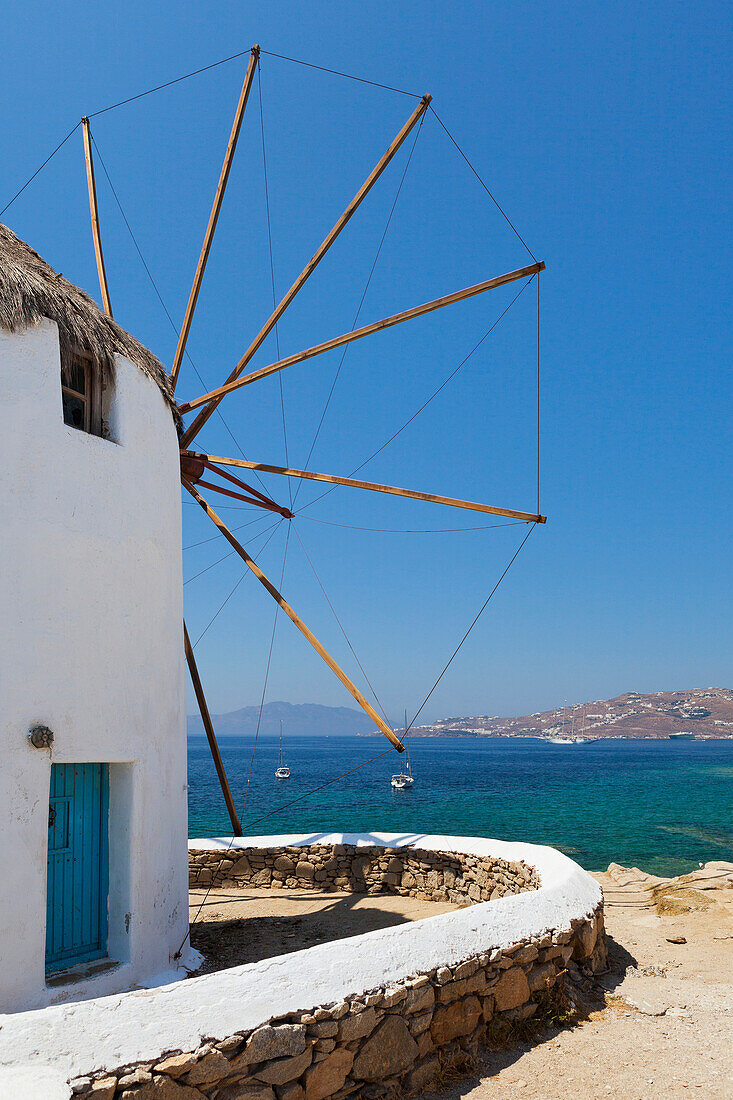 Traditional windmill, Chora, Mykonos, Greece