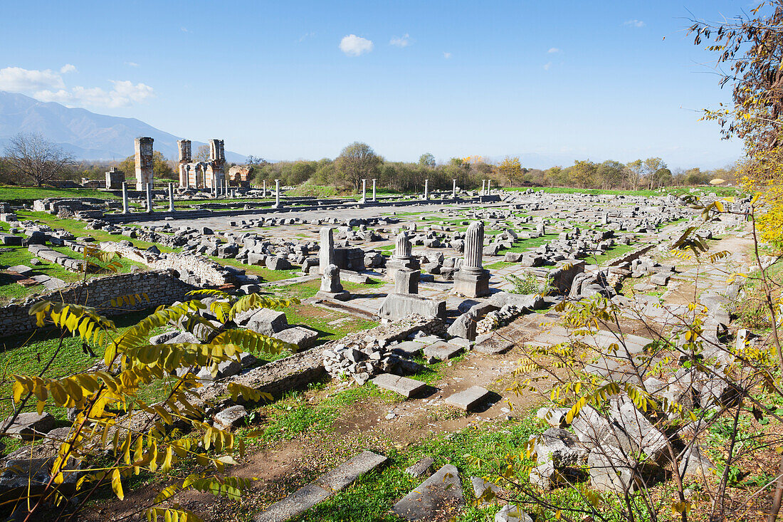 Ruins of an agora, Philippi, Greece