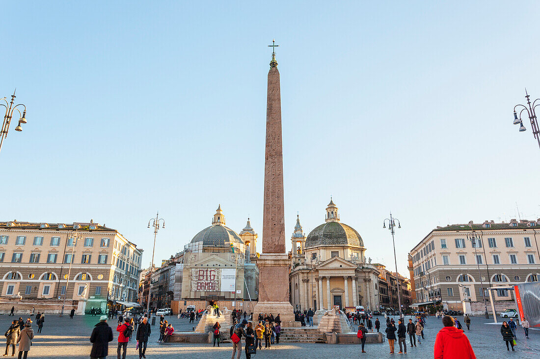 Egyptian obelisk of Sety I in People's Square, Rome, Italy