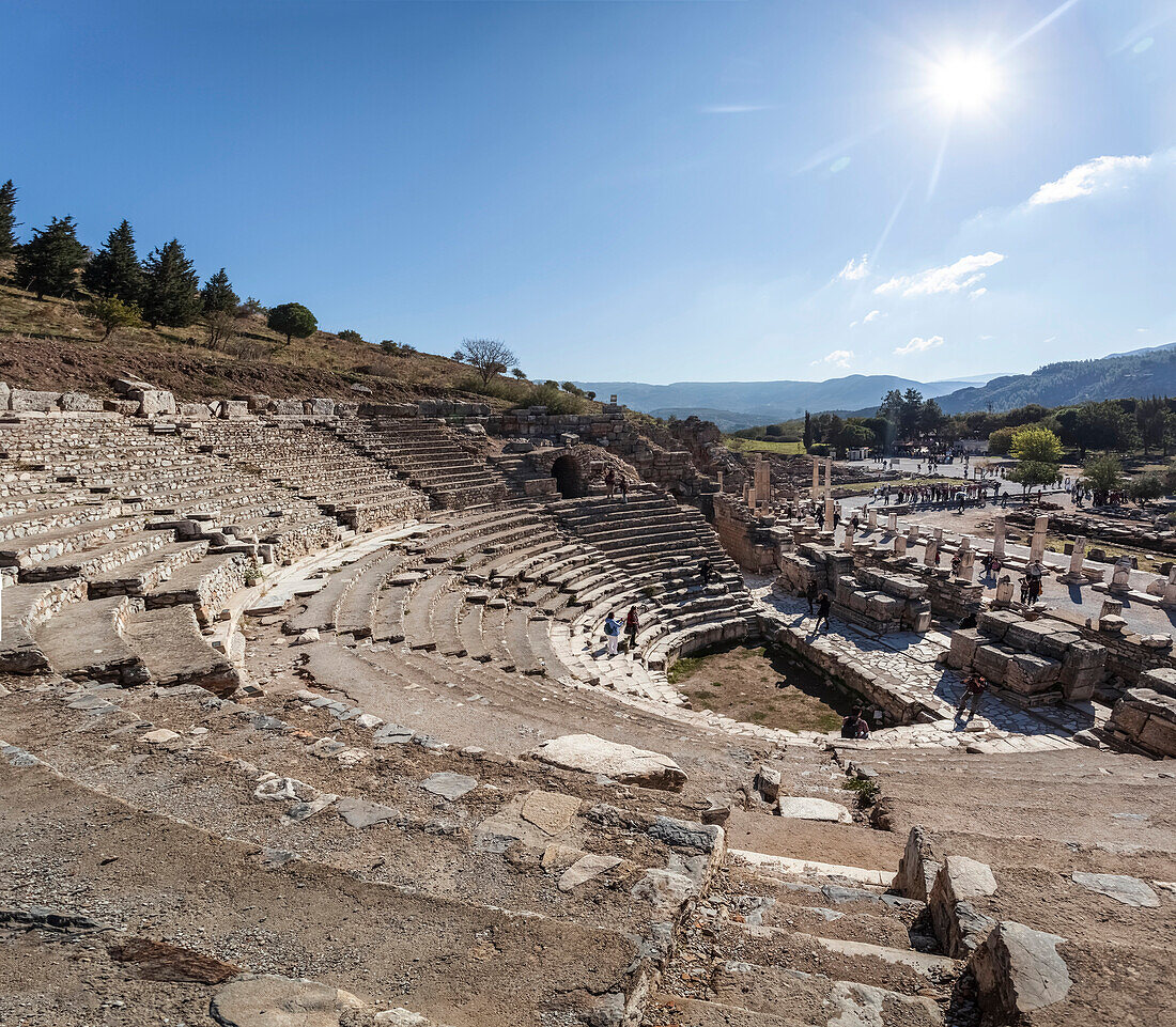 Ruins of a theatre built in the second century, Ephesus, Izmir, Turkey