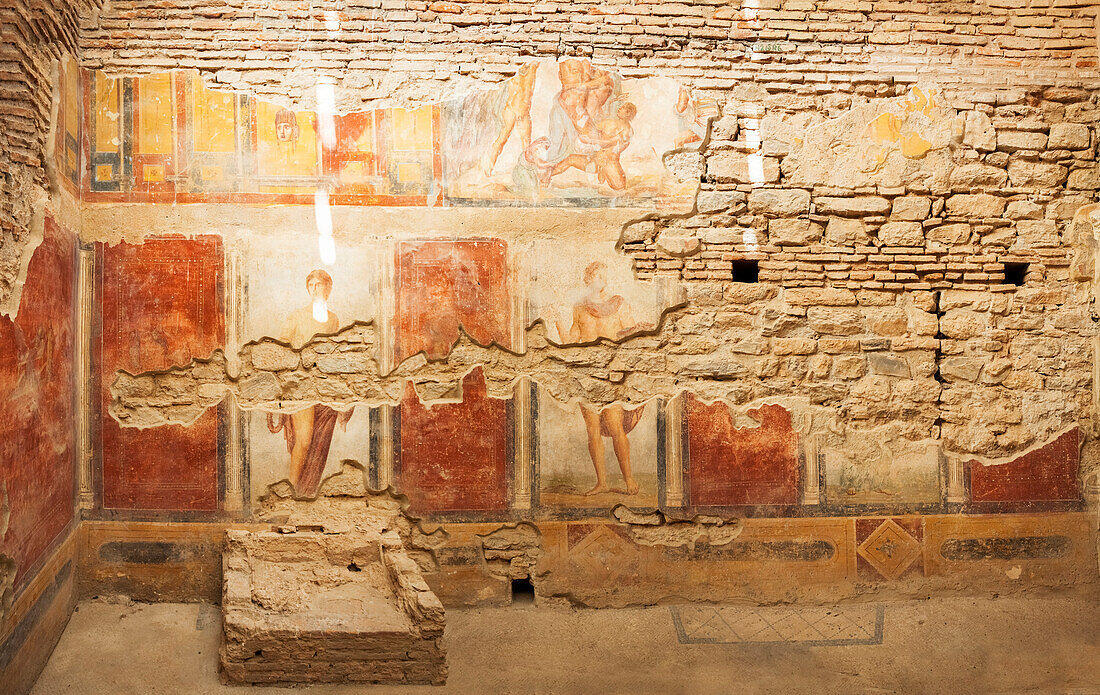 Fresco painting in a museum, Ephesus, Izmir, Turkey