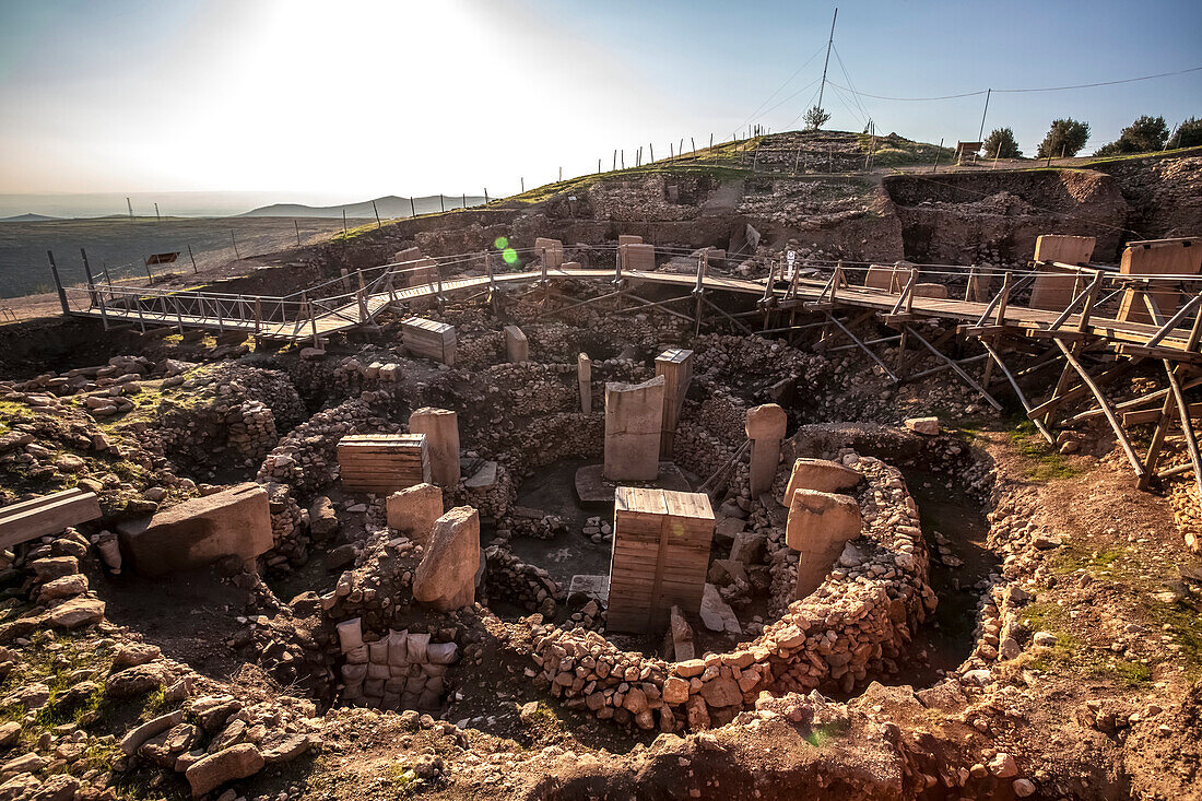 Oldest archeological sanctuary on Gobekli Hill, Gobekli Tepe, Turkey