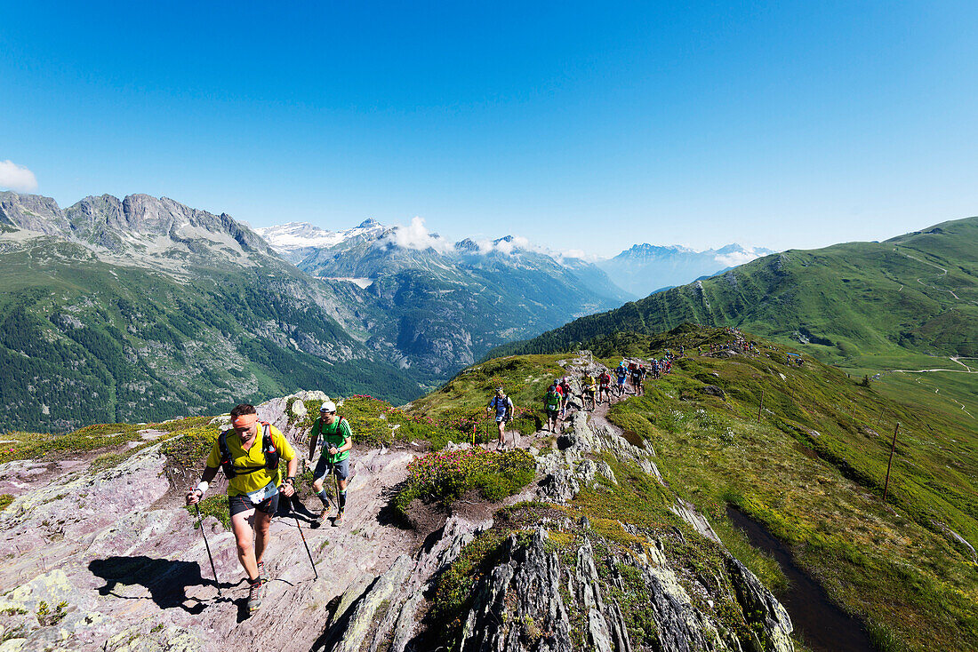 Chamonix trail running marathon, Chamonix, Rhone Alps, Haute Savoie, French Alps, France, Europe