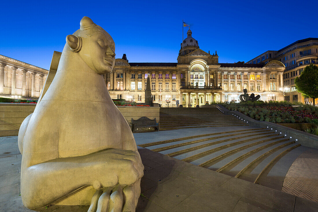 Council House Birmingham City Council at night, Victoria Square, Birmingham, West Midlands, England, United Kingdom, Europe
