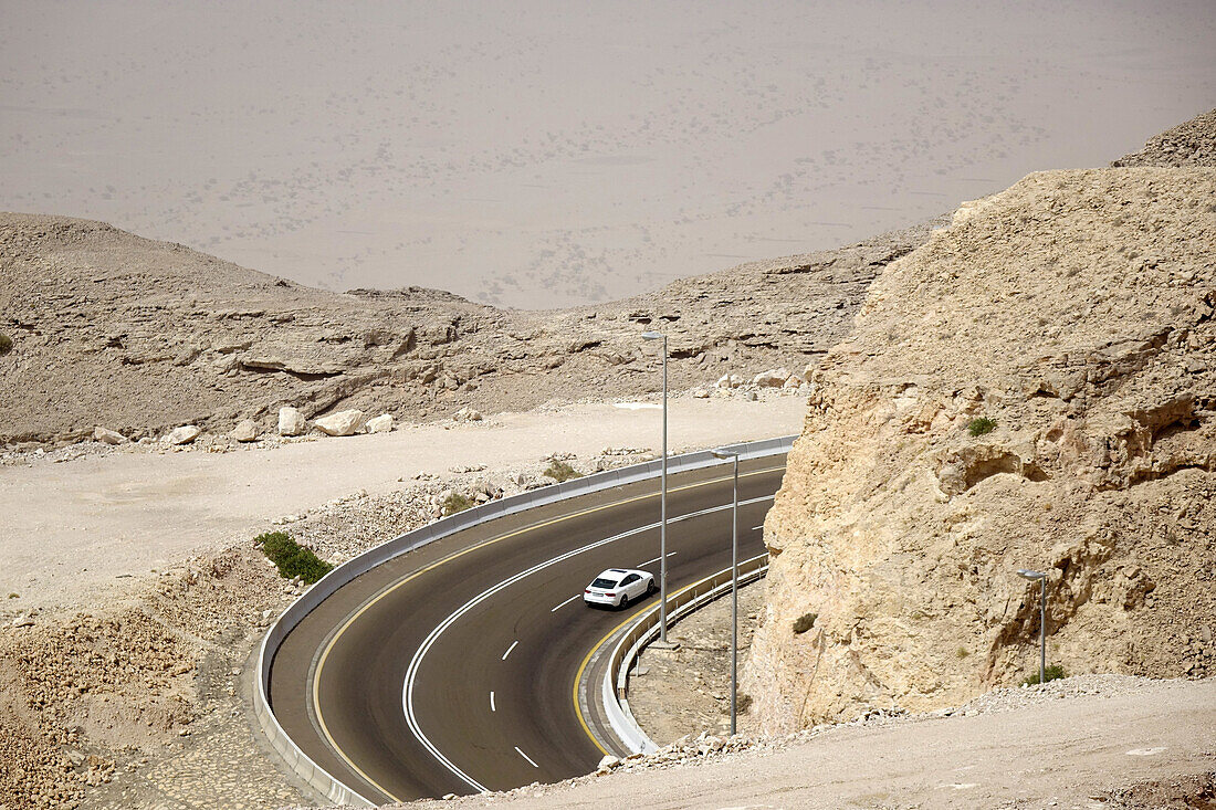 Straße, Serpentine, Jebel Hafeet, Al Ain, Emirat Abu Dhabi, Vereinigte Arabische Emirate, VAE