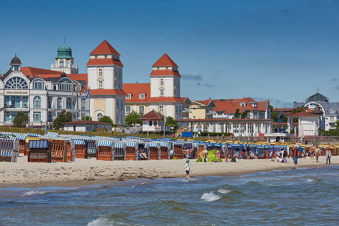 Spa house and Baltic seaside resort of Binz, Ruegen, Mecklenburg-Western Pomerania, Germany