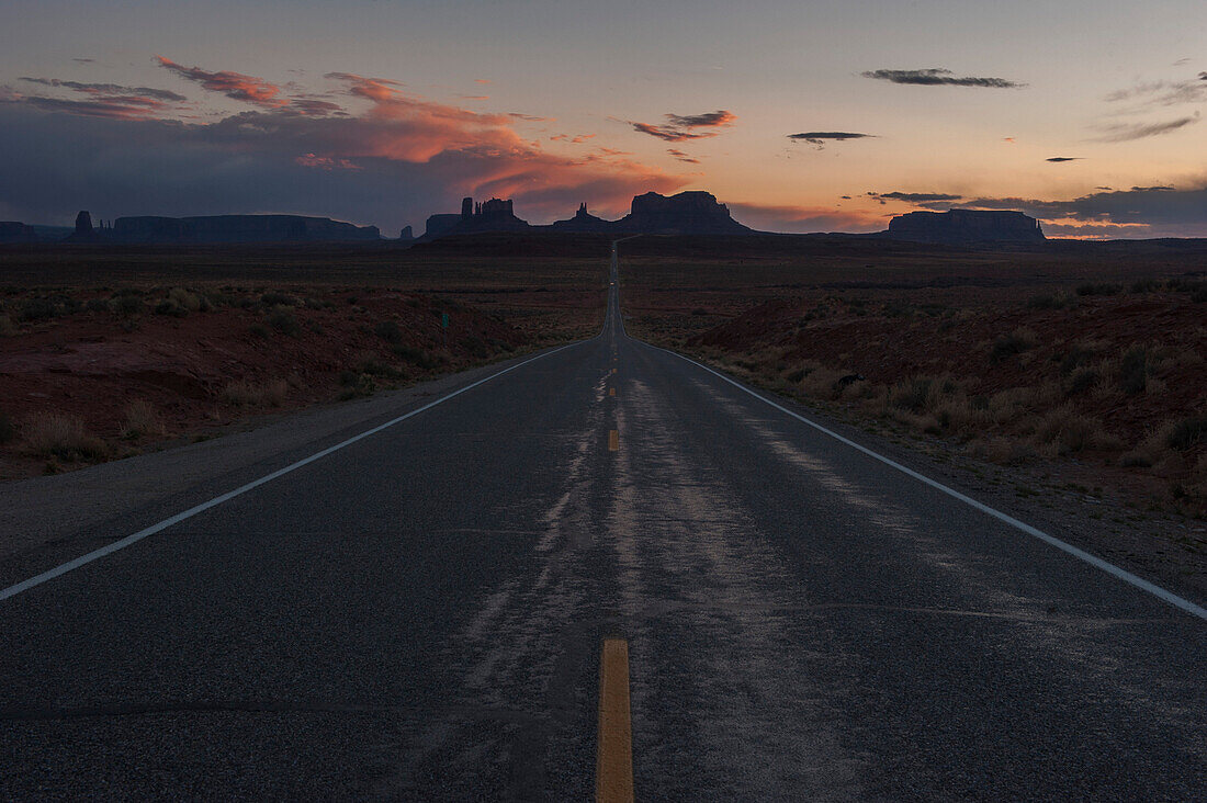 U.S. Route 163 through Monument Valley in Utah, USA