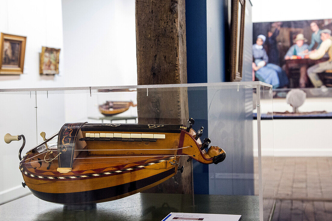collection of hurdy-gurdy, george sand museum, la chatre (36), the black valley and romanticism in the berry, france
