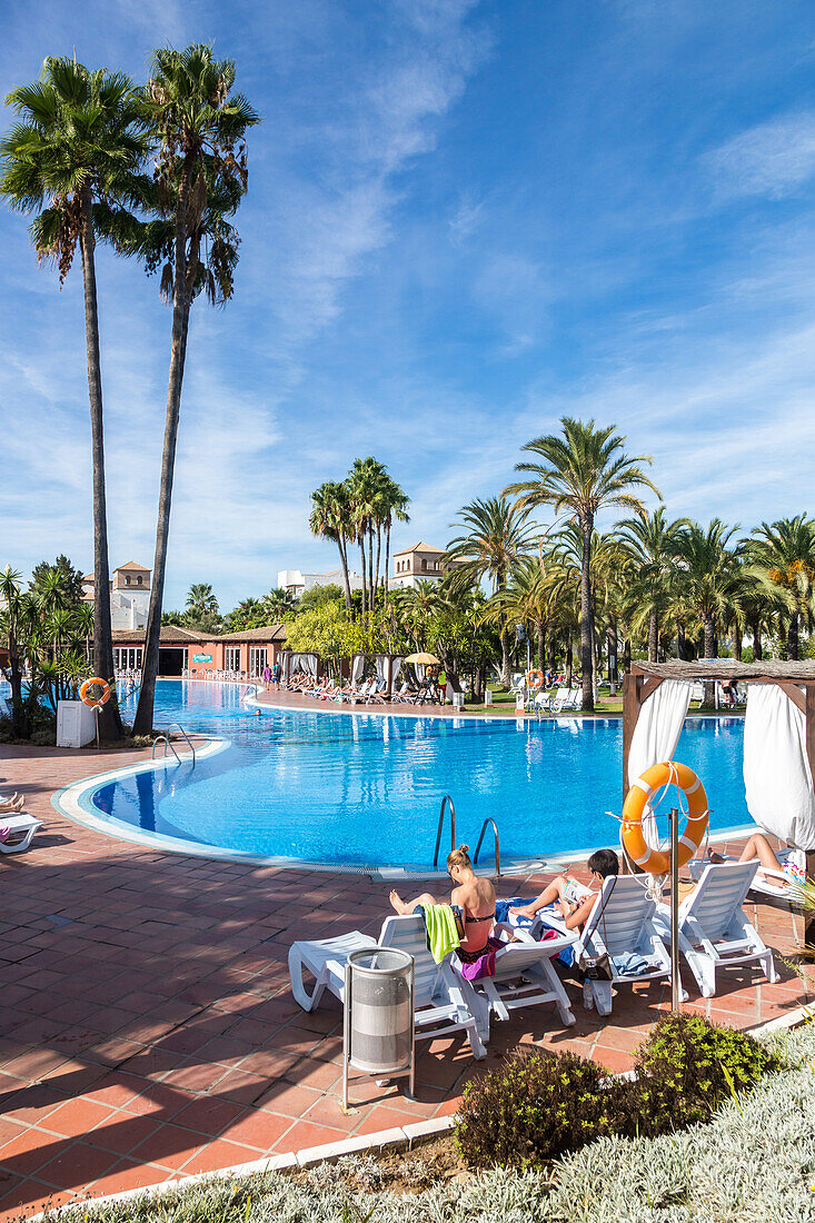 pool at the hotel club marmara marbella, estepona, costa del sol, the sunny coast, andalusia, spain