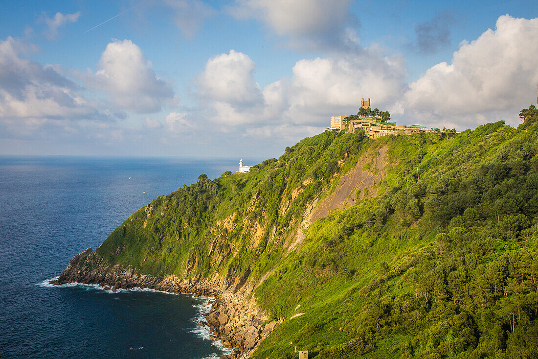 monte igueldo, lighthouse and fortified tower, san sebastian, donostia, basque country, spain