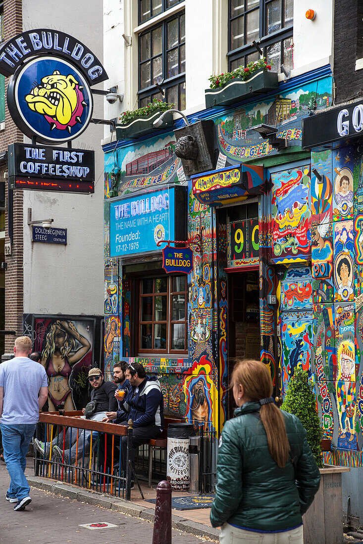 The Bulldog Coffee Shop in the Red Light District of Amsterdam