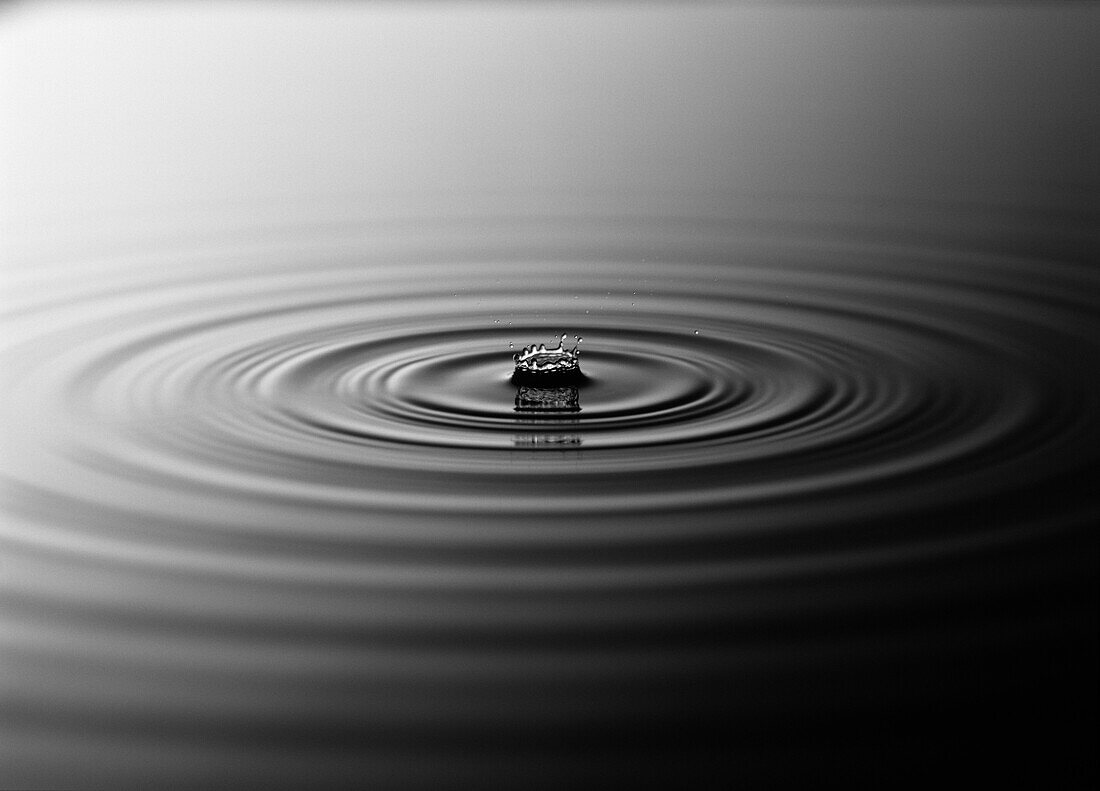 Bubble in rippling water