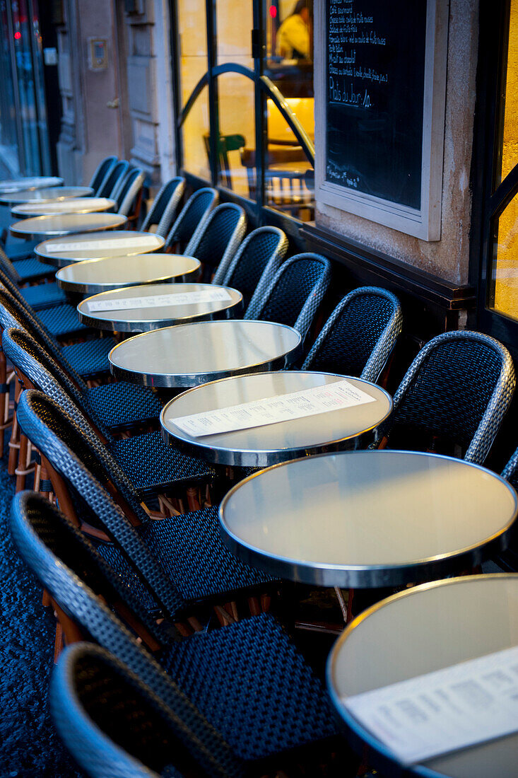 French cafe tables, Paris, France, Europe