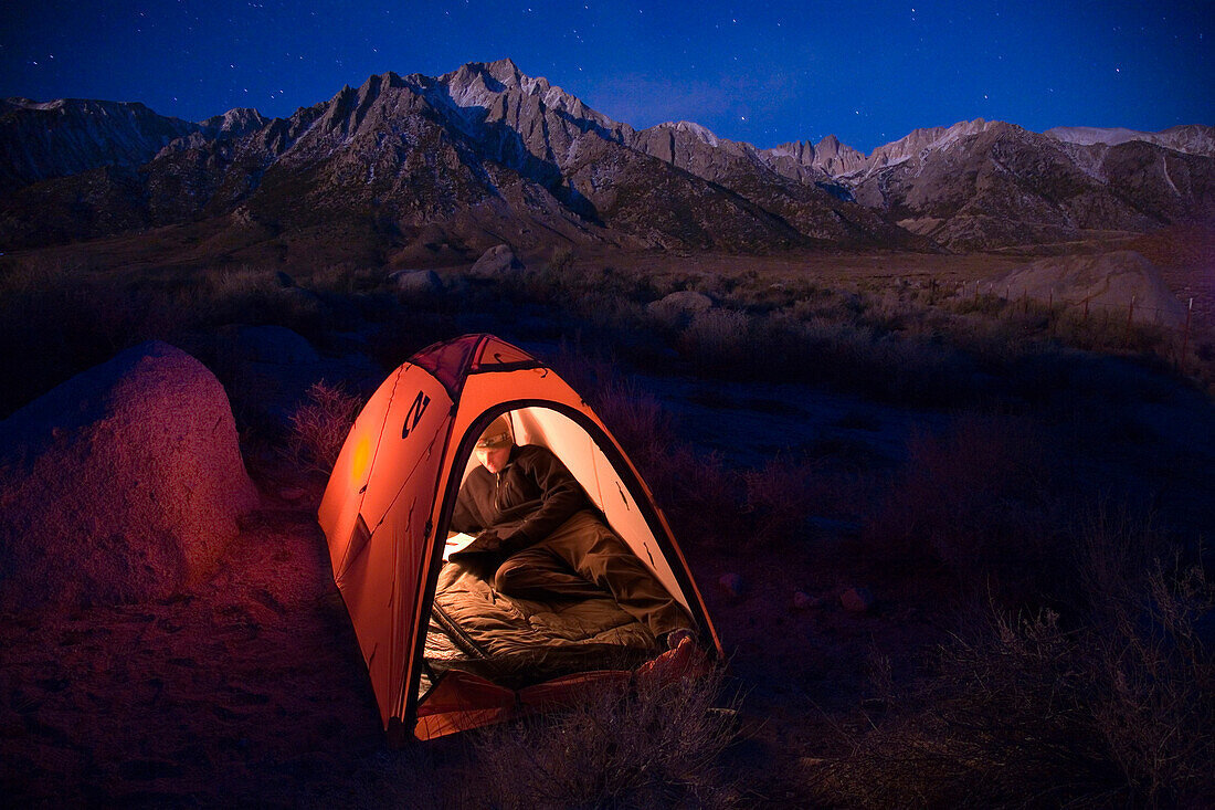 Camping below Mt. Whitney.  Photo by Thomas Kranzle.