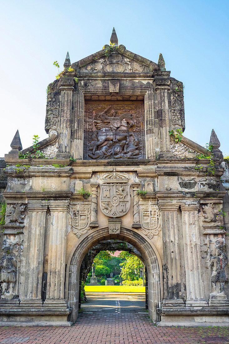 Reconstructed main gate entrance to Fort Santiago, Intramuros, Manila, National Capital Region, Philippines