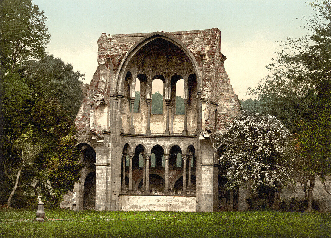 Ruins of Heisterbach Abbey, North Rhine-Westphalia, Germany, Photochrome Print, circa 1900