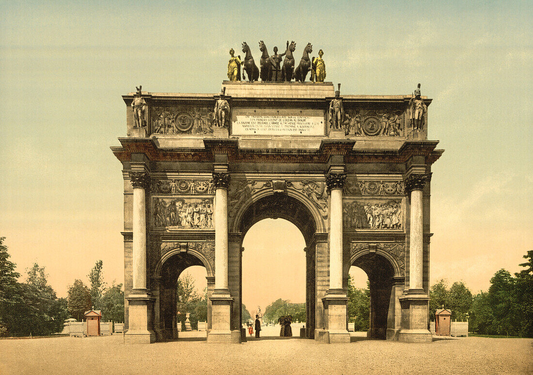 Arc de Triomphe, Paris, France, Photochrome Print, circa 1900