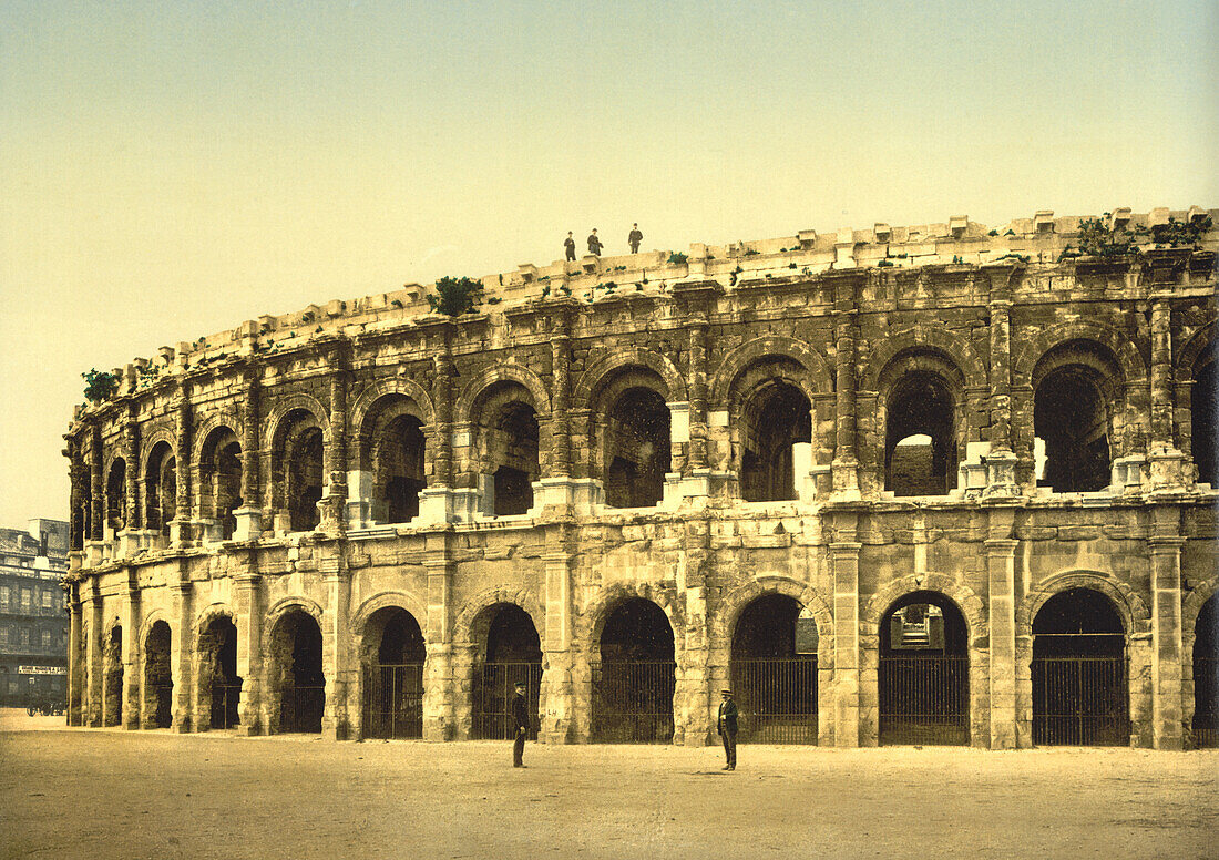 The Arena, Nimes, France, Photochrome Print, circa 1900
