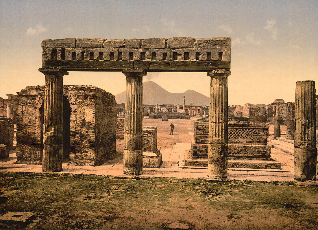 The Forum, Pompeii, Italy, Photochrome Print, circa 1901