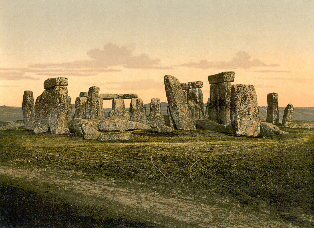 Stonehenge, near Salisbury, England, Photochrome Print, circa 1900