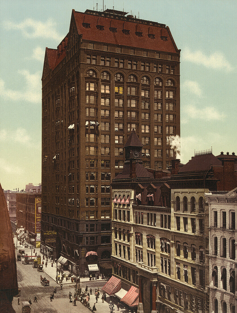Masonic Temple, Chicago, Illinois, USA, Photochrome Print, circa 1902