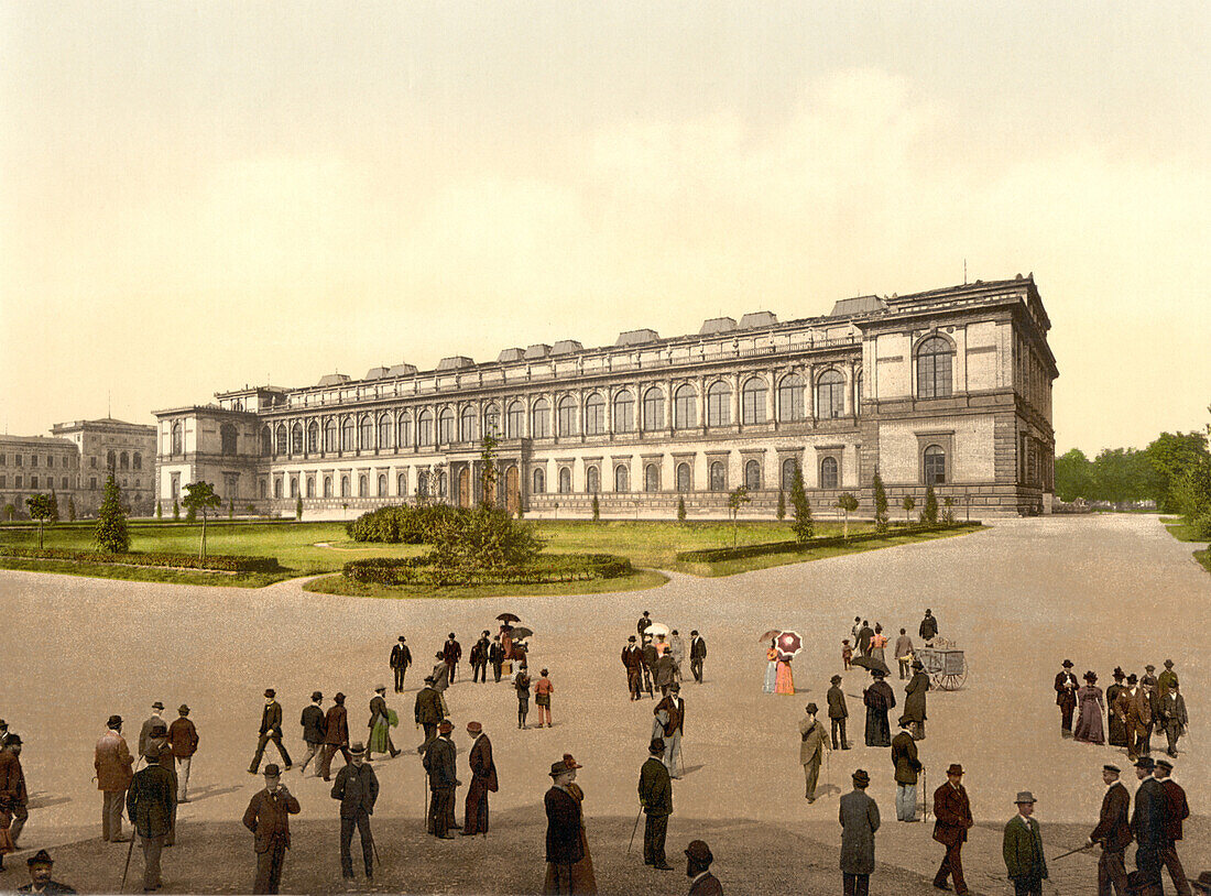 Alte Pinakothek, Munich, Bavaria, Germany, Photochrome Print, circa 1900