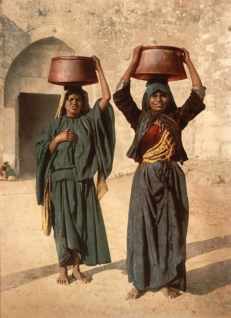 Milk Seller of Siloam, Holy Land, Jerusalem, Photochrome Print, circa 1900