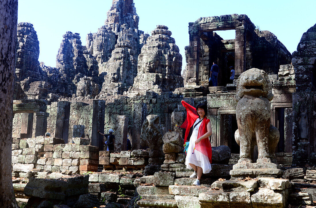 Bayon Tempel im Angkor Thom, Archäologischer Park Angkor bei Siem Reap, Kambodscha, Asien