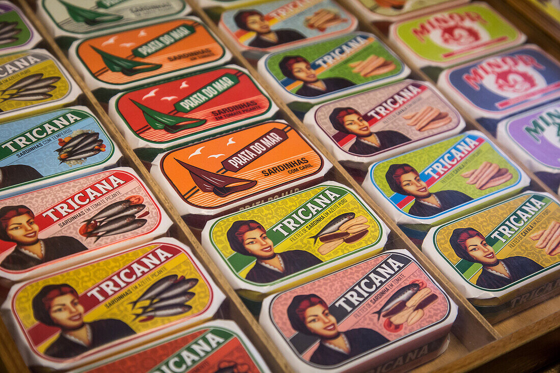 tricana brand tin of sardines, lisbon, portugal, europe