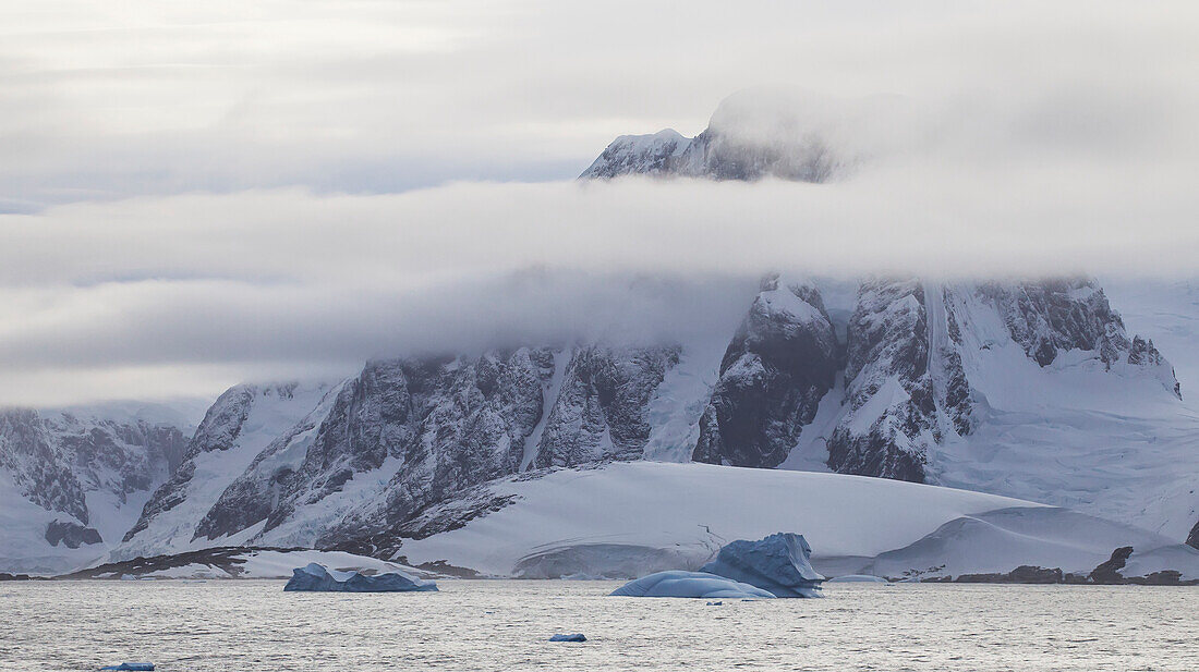 Mountains and glacier near Lemaire Channel, Antarctic Peninsula, Antarctica