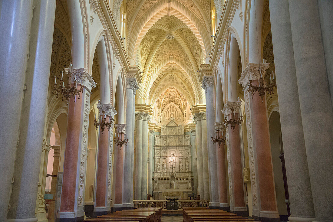 Interior of the Duomo, Erice, Sicily, Italy, Europe