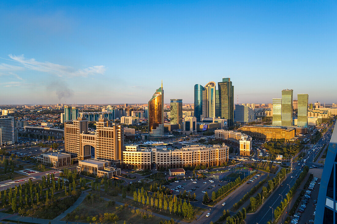 The city center and central business district, Astana, Kazakhstan, Central Asia