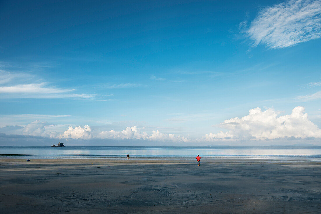 People on Long Beach Ao Yai, Ko Phayam, Andaman coast, Thailand, Southeast Asia
