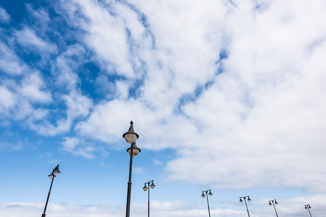 Lamps in the promenade, Puerto de la Cruz, Tenerife, Canary islands, Spain