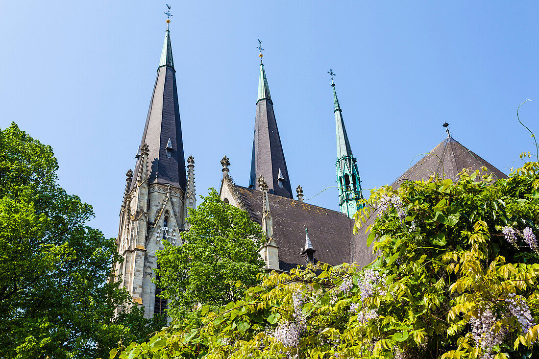 Der St. Ludgerus Dom in Billerbeck, neugotische katholische Wallfahrtskirche, Bistum Münster, Billerbeck, Nordrhein-Westfalen, Deutschland