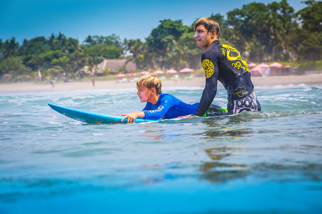 Surfing lesson.