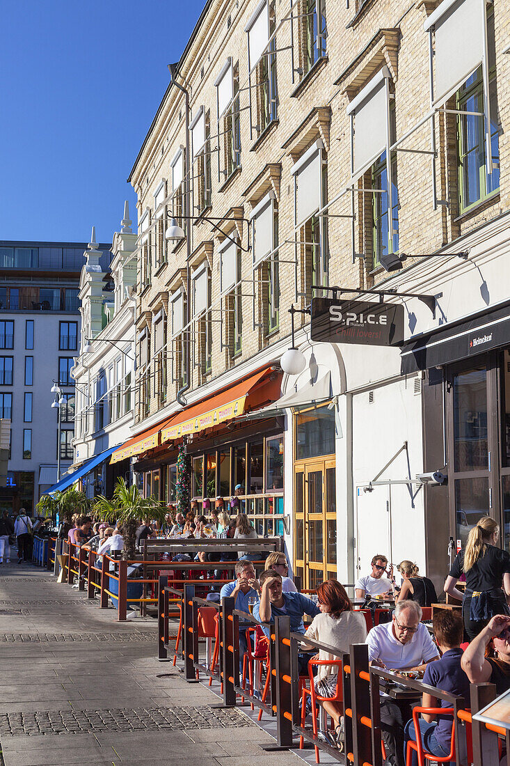 Cafe in the old town of Gothenburg, Bohuslän,  Götaland, Västra Götalands län, South Sweden, Sweden, Scandinavia, Northern Europe, Europe