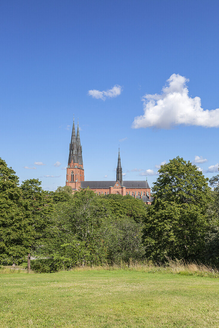 The gotic cathedral Sankt Erik in Uppsala, Uppland, South Sweden, Sweden, Scandinavia, Northern Europe, Europe