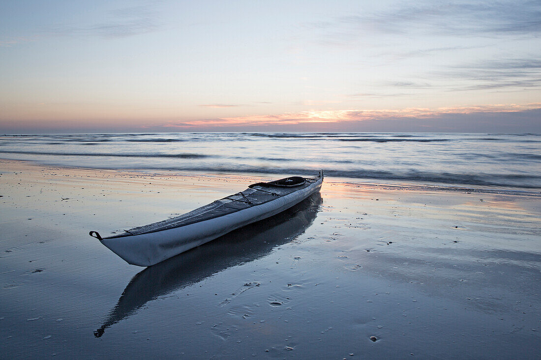 Sunrise on a kayak at the atlantic ocean in Charleston SC