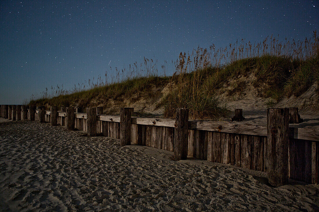 A moonlight pier on the north end of Folly Island, SC.