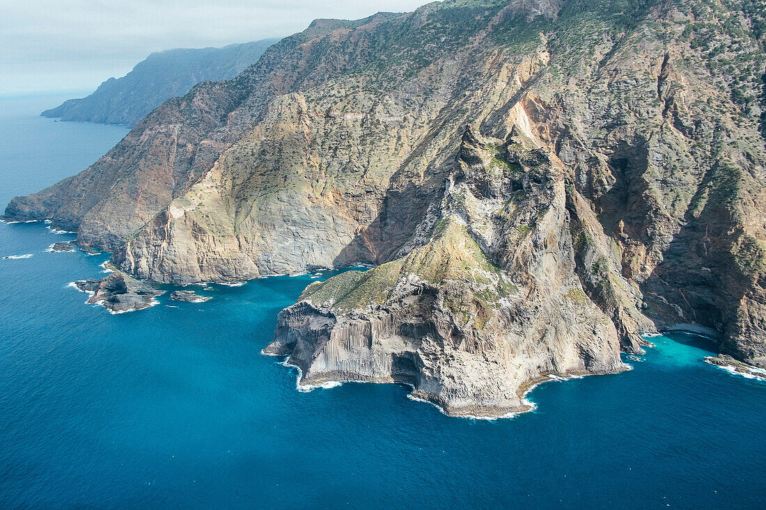 Aerial view of the cliff of Los Organos in La Gomera