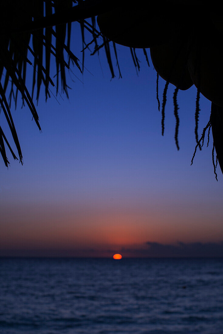 Tranquil beach sunset