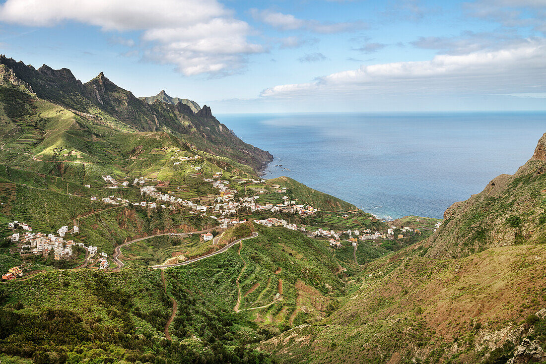 scenic village Taganana in the Anaga Mountains, Tenerife, Canary Islands, Spain