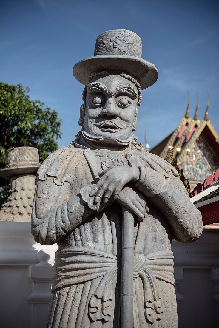 Guardian statue at temple Wat Pho, Bangkok, Thailand, Southeast Asia