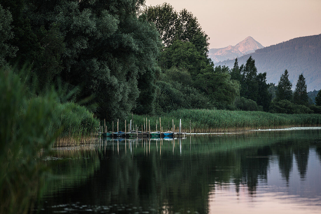 Little boats at a jetty, Freilassing, Bavaria, Germany