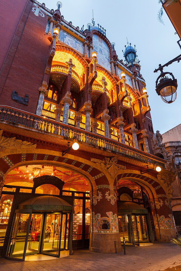 Palau de la Música Catalana, music hall, architect Domenech i Montaner, UNESCO world heritage, Modernisme, modernism, Art Nouveau, St. Pere and La Ribera quarter, Barcelona, Catalunya, Catalonia, Spain, Europe