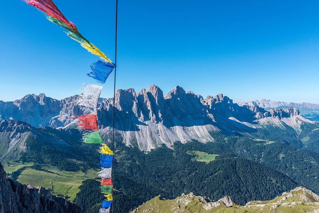 Funes Valley, Dolomites, South Tyrol, Italy. The Odle views from Monte Tulla